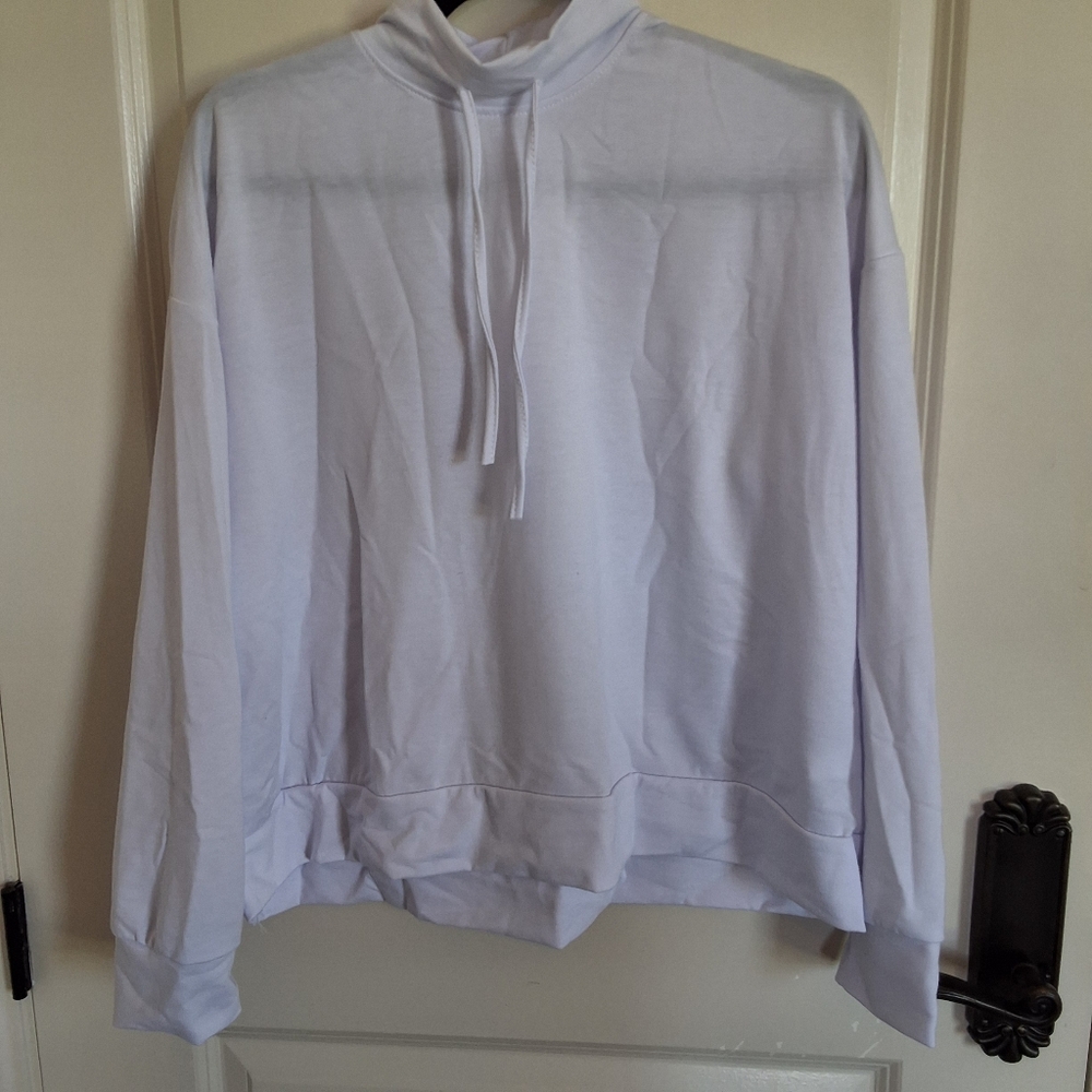 White High-Neck Long Sleeve Top
